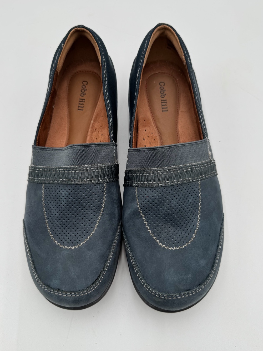 Cobb Hill Womens 9 Blue Gray Slip On Comfort Walking Shoes Loafers EU 40